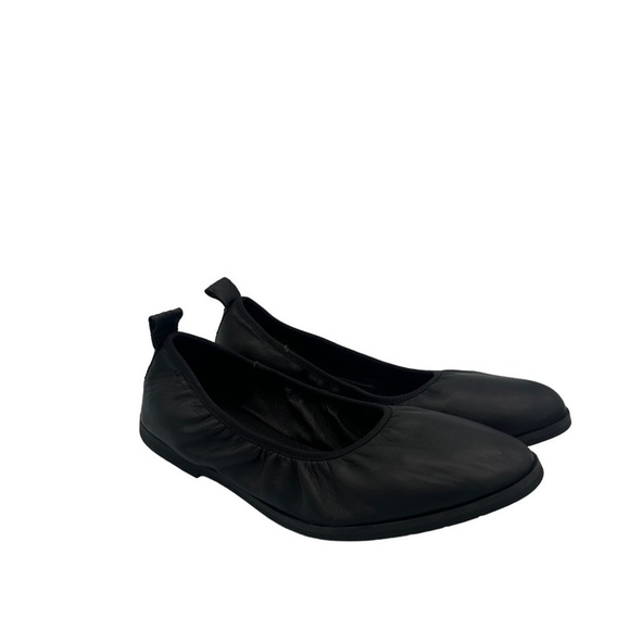 Eileen Fisher Black Naomi Nappa Leather Ballet Flat - Picture 1 of 5